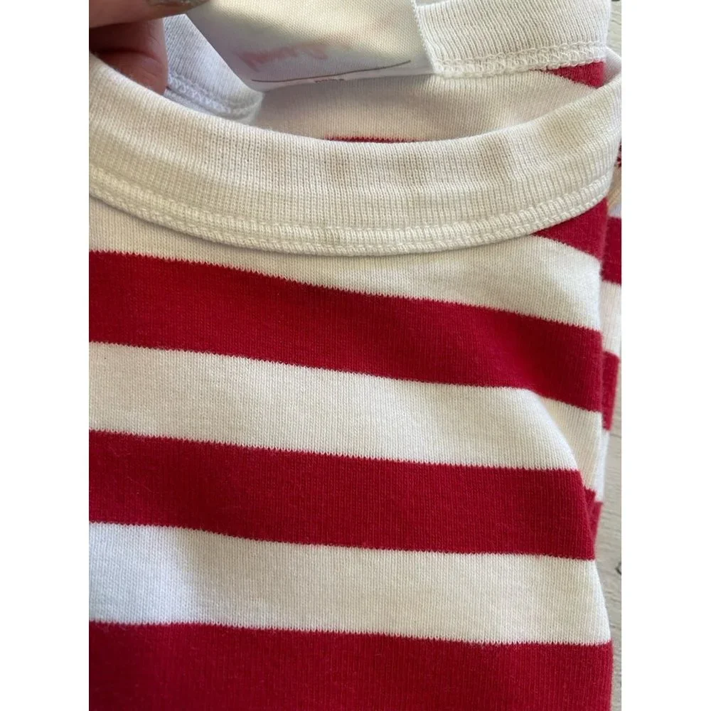 Hanna Andersson red white‎ striped pajamas top 100/4